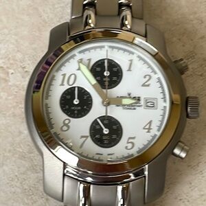 Visage men battery water resistant 3atm titanium chronograph w/date